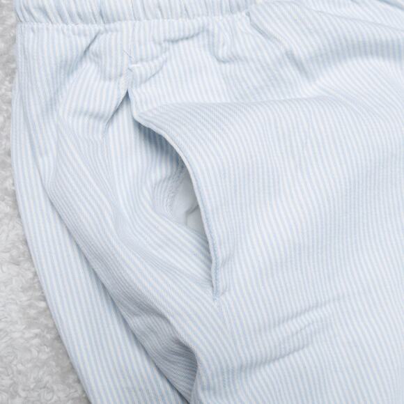 H&M Light Blue White Pinstripe Wide Leg Pull On Pants Womens Size M NWT - Picture 15 of 16